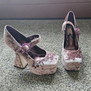 Circus NY Crushed Velvet Sculpted Platform Heel